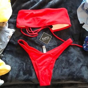 Red Zaful Bikini